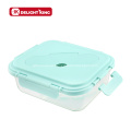 Bento escolar em vidro borosilicato seguro para micro-ondas com talheres